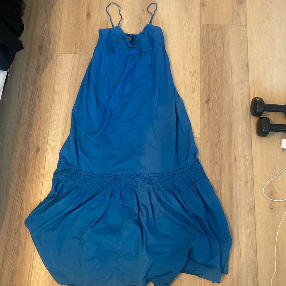 Blue Spaghetti-Strap Women's Sleep Dress - Unlabeled Brand